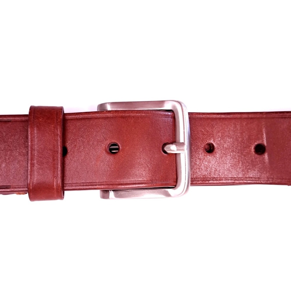 Genuine Leather Belt Men's 38" Brown 1.75" Wide Metal Buckle Unbranded